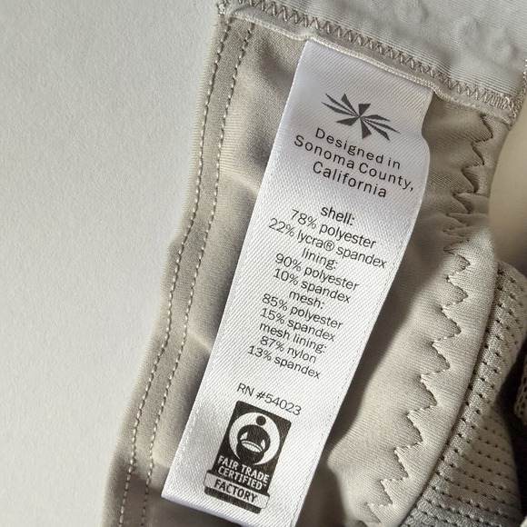 Athleta Empower Gray Full Zip Front Racerback Sports Bra Support M Reflective - Picture 6 of 7